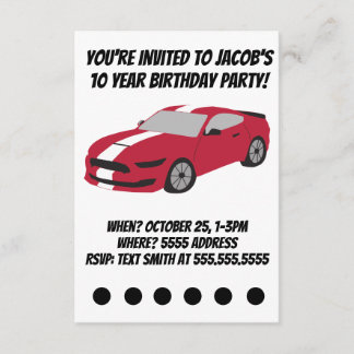 Red car boys/men birthday card