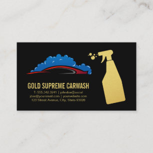 Red Car Water Bubble Splash   Auto Service  Business Card