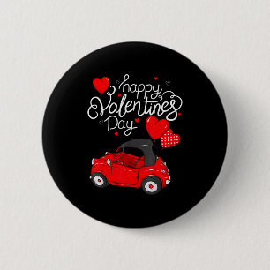 Red Car With Hearts Happy Valentines Day Gifts For 2 Inch Round Button