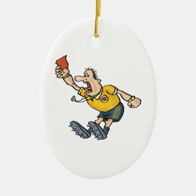 Red Card Ceramic Ornament (Front)