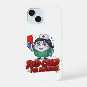 Red Card for Soccer Injuries Medic Cartoon iPhone 15 Case