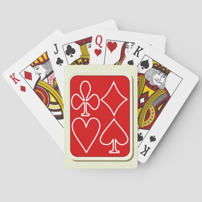 Red Card Suits Poker Cards (Back)