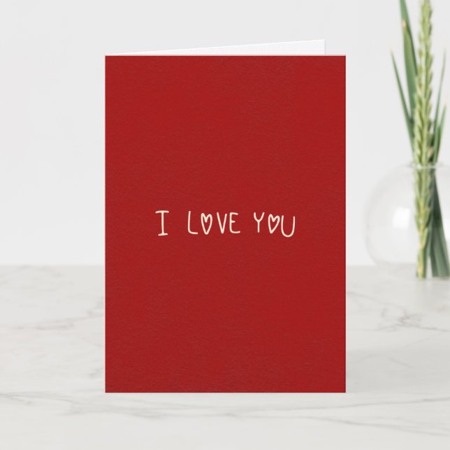 Red card with I Love You Valentines Card (Front)