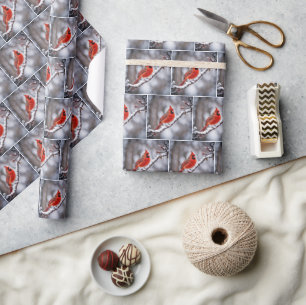Red Cardinal a Winter Branch Wrapping Paper