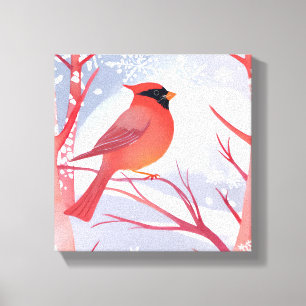 Red Cardinal   Beautiful Watercolor Painting Canvas Print