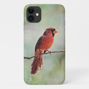 Red Cardinal Bird Art Phone Case
