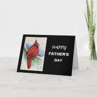 Red Cardinal Bird Happy Father's Day Card