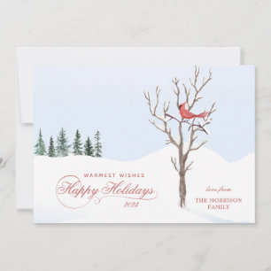 Red Cardinal Bird Happy Holidays Holiday Card