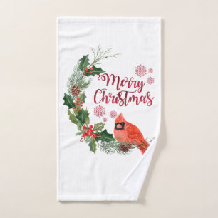 Red cardinal Bird Holly Berry Christmas