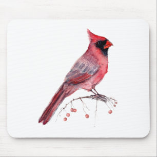 Red Cardinal Bird Mouse Pad