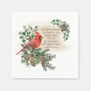 Red Cardinal Bird Remembering You Saying Napkin