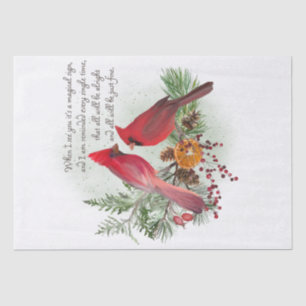 Red Cardinal Bird Remembering You Saying Tissue Paper