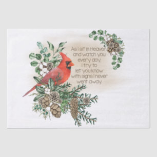 Red Cardinal Bird Remembering You Saying Tissue Paper