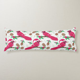Red Cardinal Bird santa Body Pillow
