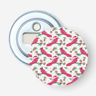 Red Cardinal Bird santa Bottle Opener