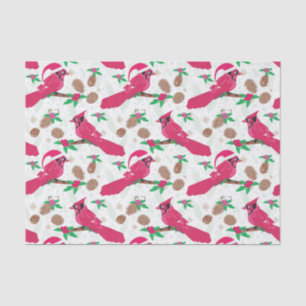 Red Cardinal Bird santa Tissue Paper