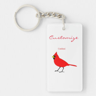 Red Cardinal Bird Thunder_Cove Keychain