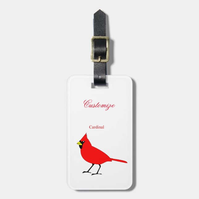 Red Cardinal Bird Thunder_Cove Luggage Tag (Front Vertical)