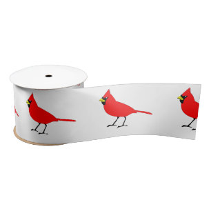 Red Cardinal Bird Thunder_Cove Satin Ribbon