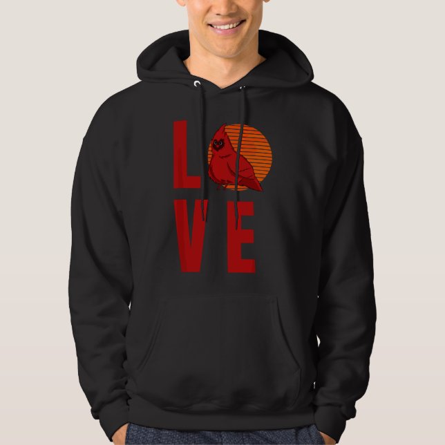 Red Cardinal Bird Watching Hoodie (Front)