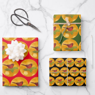 Red Cardinal Bird Wrap Craft Paper