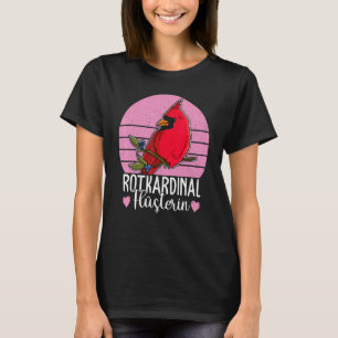 Red Cardinal Birds Biologist Songbird Garden Ornit T-Shirt