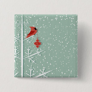 Red Cardinal Button