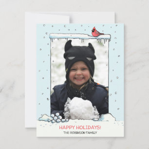 Red Cardinal Christmas card, Cardinal holiday card