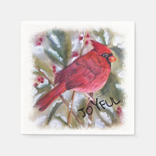 Red Cardinal Christmas Napkin