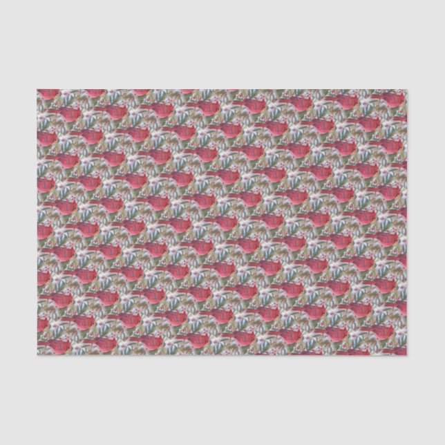 Red Cardinal Christmas Tissue Paper (Front)