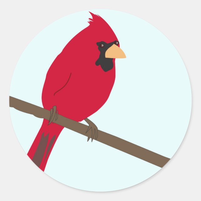Red Cardinal Classic Round Sticker (Front)
