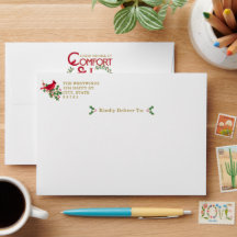 Red Cardinal Comfort and Joy Custom Christmas