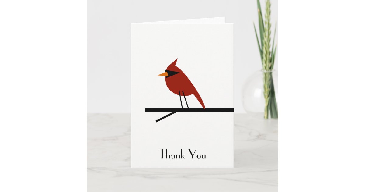 Red Cardinal Customizable Thank You Zazzle.ca