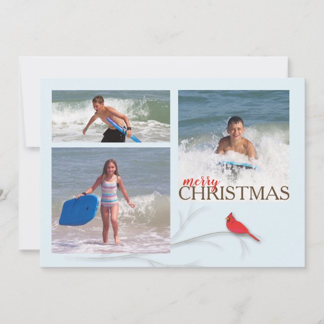 Red Cardinal Double Sided MULTI Photo Card (Front)