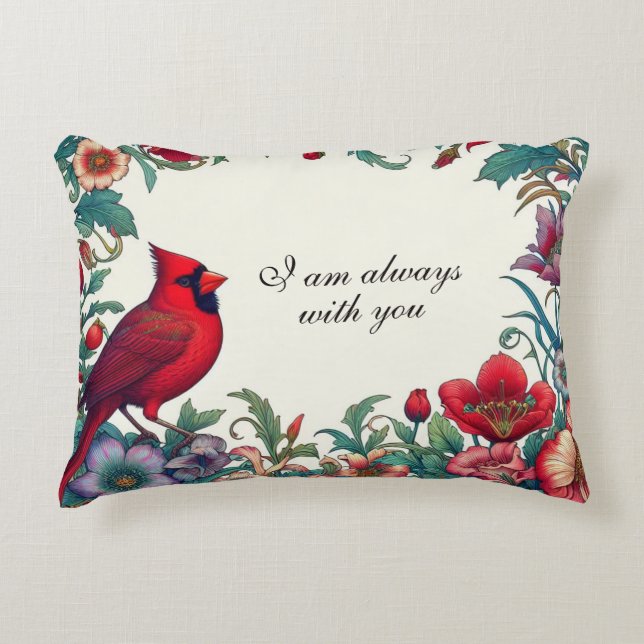 Red Cardinal Gifts Sympathy Keepsake Memorial Accent Pillow (Front)
