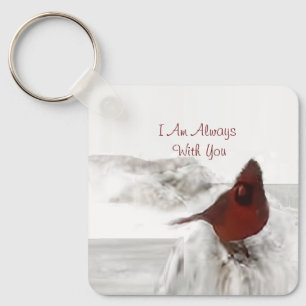 Red Cardinal "I Am Always With You" Keychain