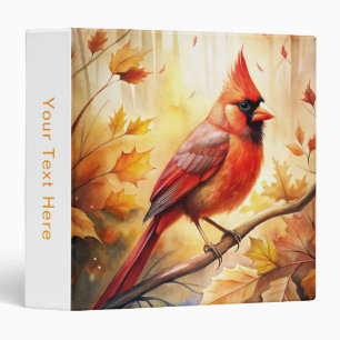 Red Cardinal in Autumn Fall Binder