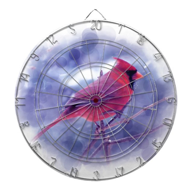 Red Cardinal in the Blizzard Dartboard (Front)