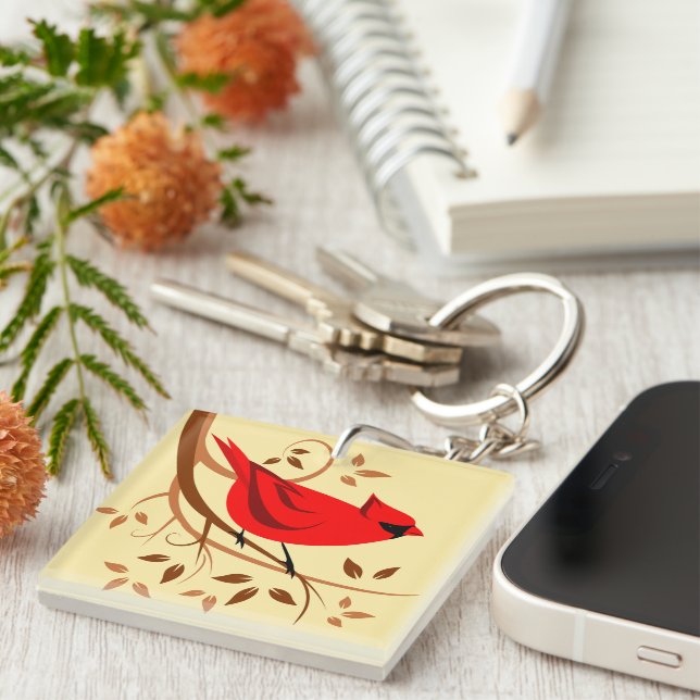 Red Cardinal Keychain (Front Right)