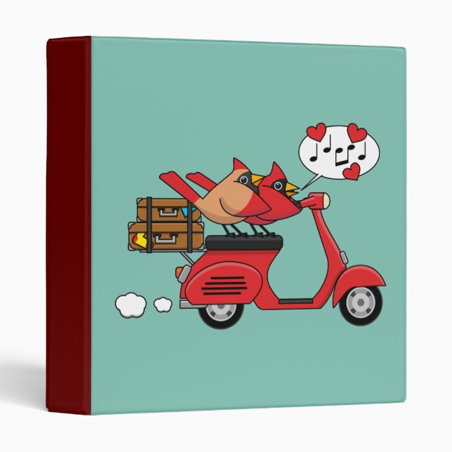 Red Cardinal Lovers on Scooter Binder (Front/Spine)