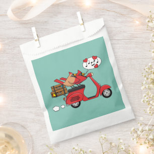 Red Cardinal Lovers on Scooter Favour Bag