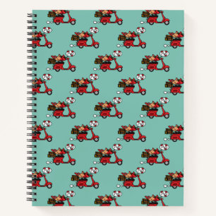 Red Cardinal Lovers on Scooter Notebook