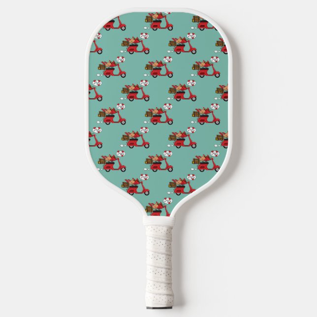 Red Cardinal Lovers on Scooter Pickleball Paddle (Front)
