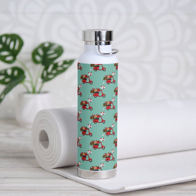 Red Cardinal Lovers on Scooter Water Bottle (Yoga)