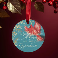 Red Cardinal Loving Memory Grandma Memorial Photo