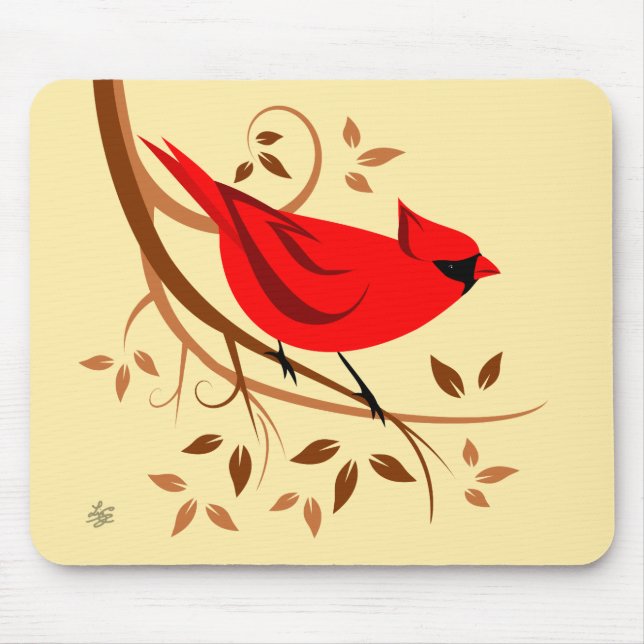 Red Cardinal Mouse Pad (Front)