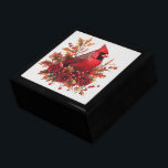 Red Cardinal On a Floral Design Gift Box<br><div class="desc">Store your treasures or give a treasure gift box to someone as a beautiful gift. 
 Choices of wood frames are now available.
Many designs for different occasions are available in my store.</div>