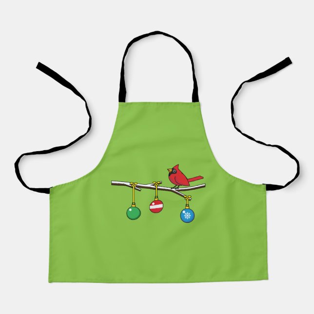 Red Cardinal on Christmas Bare Branch Apron (Front)