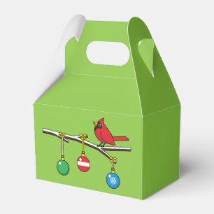 Red Cardinal on Christmas Bare Branch Favor Box