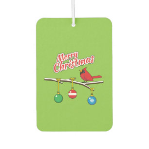 Red Cardinal on Christmas Bare Branch - Merry Xmas Air Freshener